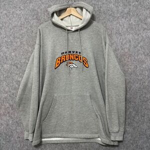 NFL Denver Broncos VF Imagewear Heather Gray Hoodie Mens XL Fleece Pullover
